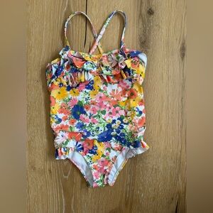 Janie and Jack Floral Cottage One Piece Swimsuit - Multicolor